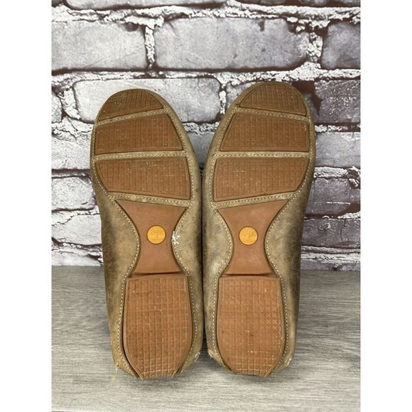 Timberland Brown Nubuck Leather Moc Slip On Loafers Driving Shoes Men Sz 8.5M US - Picture 7 of 16
